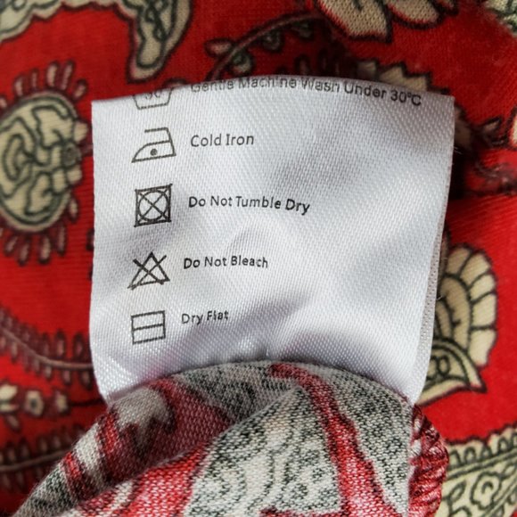 Asymmetrical Boho Top Red-Light Green Bandana Paisely Pattern 2XL - Picture 11 of 11